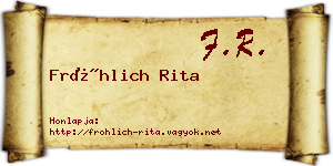 Fröhlich Rita névjegykártya